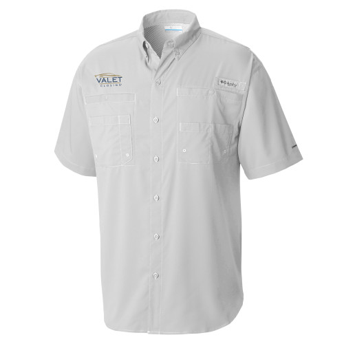 Columbia Cool Grey Tamiami Performance Short Sleeve Shirt-Valet Closing