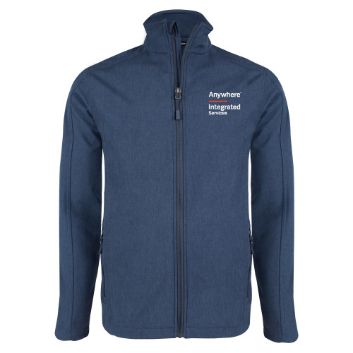 Navy Heather Softshell Jacket-Anywhere Integrated Services Vertical