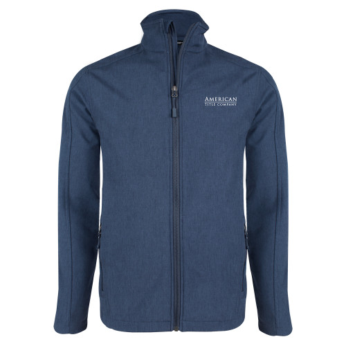 Navy Heather Softshell Jacket-American Title Company