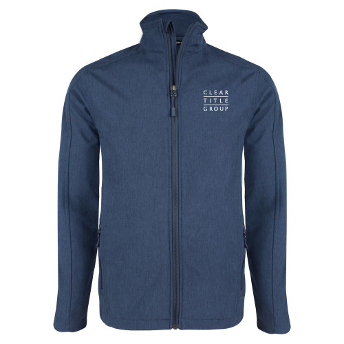 Navy Heather Softshell Jacket-Clear Title Group