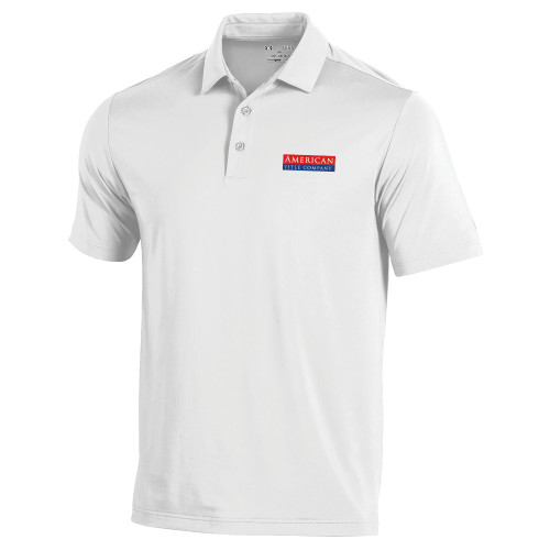 Under Armour White Performance Polo-American Title Company