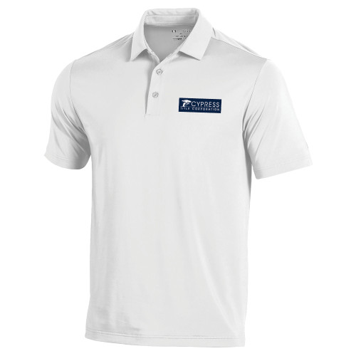 Under Armour White T2 Performance Polo-Cypress Title Corporation