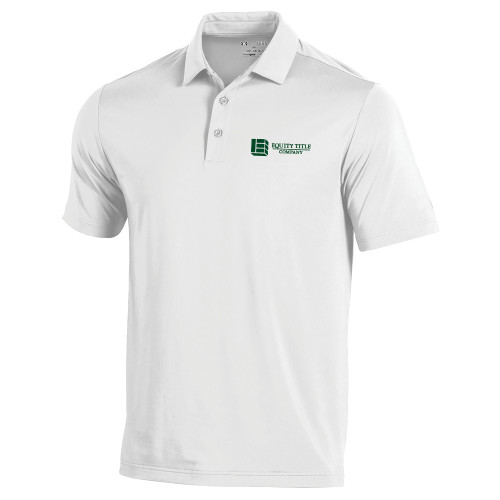 Under Armour White Performance Polo-Equity Title Company