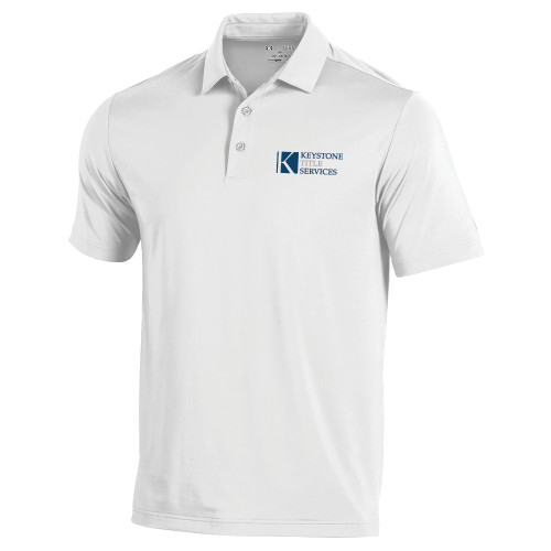 Under Armour White Performance Polo-Keystone Title Services