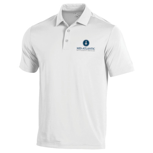 Under Armour White T2 Performance Polo-Mid-Atlantic Settlement Services