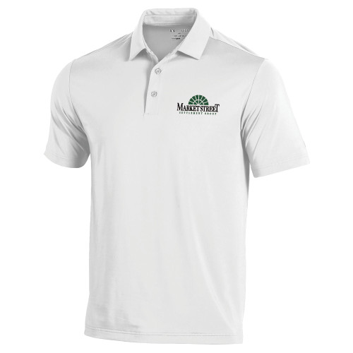 Under Armour White T2 Performance Polo-Market Street Settlement Group