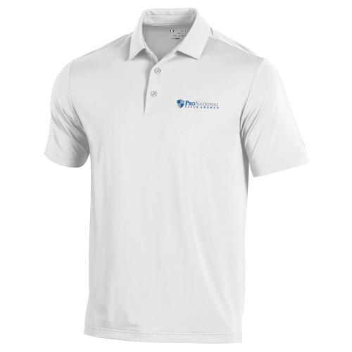 Under Armour White Performance Polo-Pro National Title Agency
