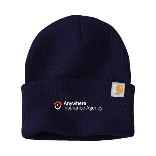 Carhartt Navy Knit Beanie w/Cuff-Anywhere Insurance Agency