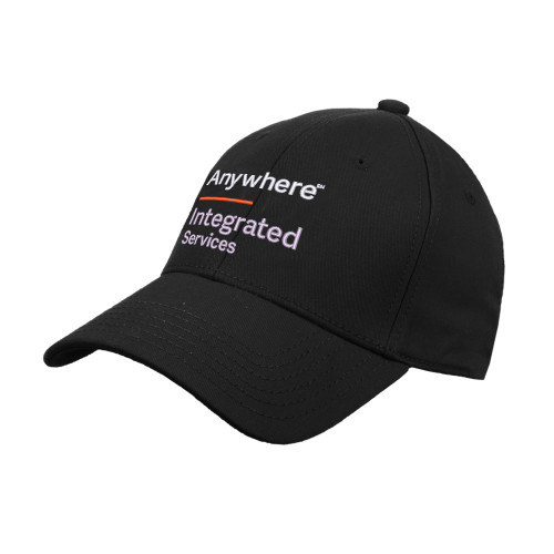 Black Structured Adjustable Pro Style Hat-Anywhere Integrated Services Vertical