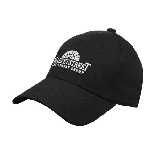 Black Structured Adjustable Pro Style Hat-Market Street Settlement Group