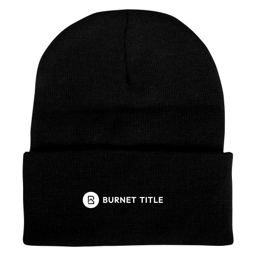 Black Knit Beanie w/Cuff-Burnet Title
