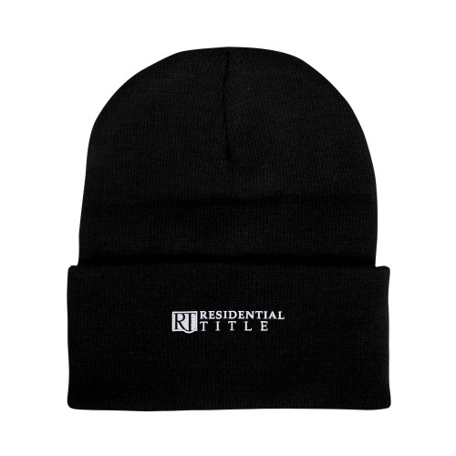 Black Knit Beanie w/Cuff-Residential Title Agency