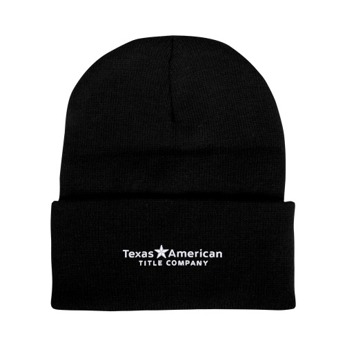 Black Knit Beanie w/Cuff-TATCO