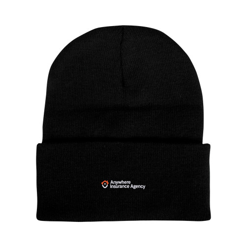 Black Knit Beanie w/Cuff-Anywhere Insurance Agency