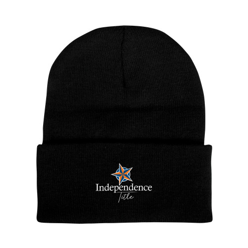 Black Knit Beanie w/Cuff-Independence Title