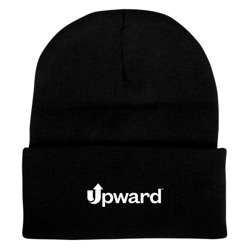 Black Knit Beanie w/Cuff-Upward Title Company