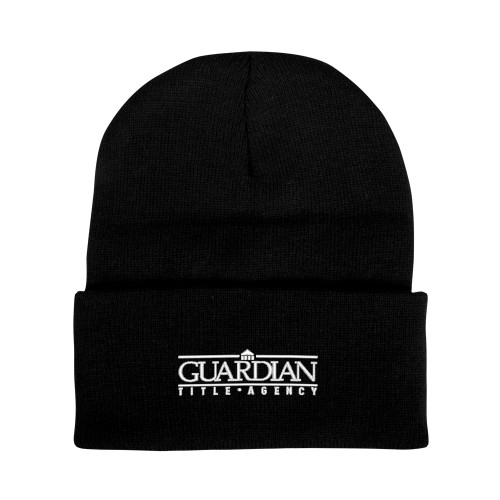 Black Knit Beanie w/Cuff-Guardian Title Agency