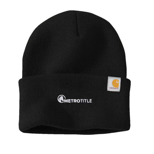 Carhartt Black Knit Beanie w/Cuff-Metro Title
