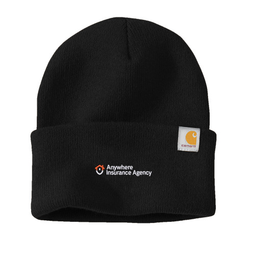 Carhartt Black Knit Beanie w/Cuff-Anywhere Insurance Agency