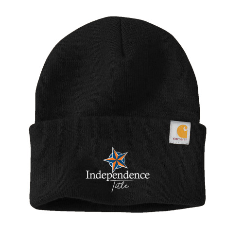 Carhartt Black Knit Beanie w/Cuff-Independence Title