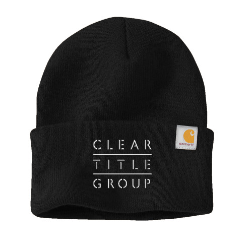 Carhartt Black Knit Beanie w/Cuff-Clear Title Group