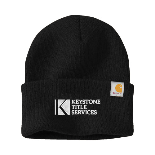 Carhartt Black Knit Beanie w/Cuff-Keystone Title Services