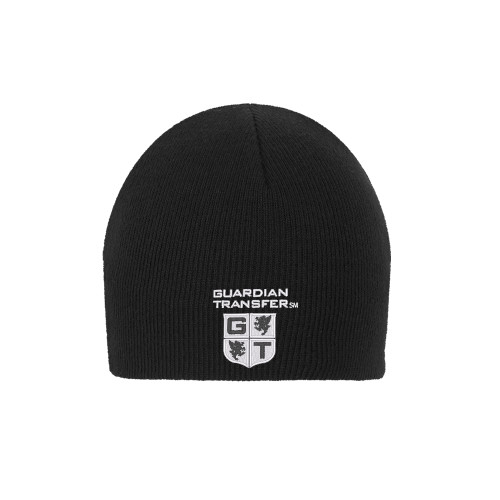 Black Knit Beanie-Guardian Transfer Vertical