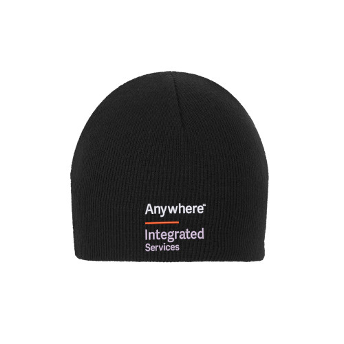 Black Knit Beanie-Anywhere Integrated Services Vertical