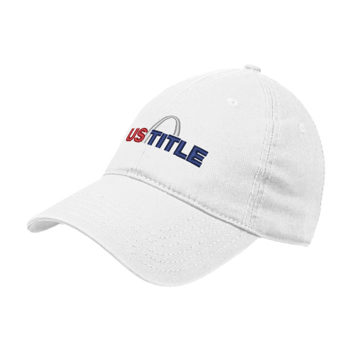 White Unstructured Adjustable Low Profile Hat-US Title