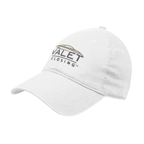 White Unstructured Adjustable Low Profile Hat-Valet Closing