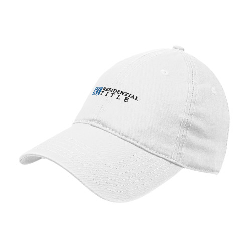 White Unstructured Adjustable Low Profile Hat-Residential Title Agency