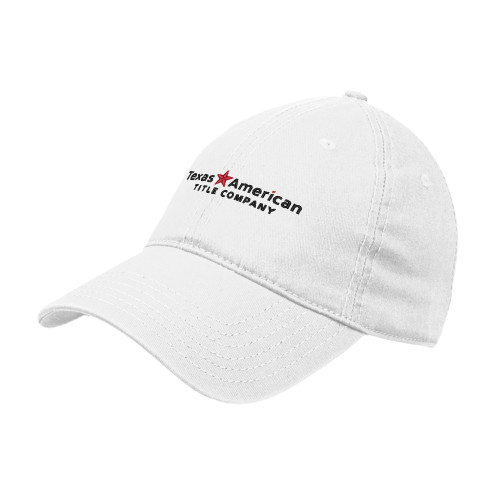 White Unstructured Adjustable Low Profile Hat-TATCO