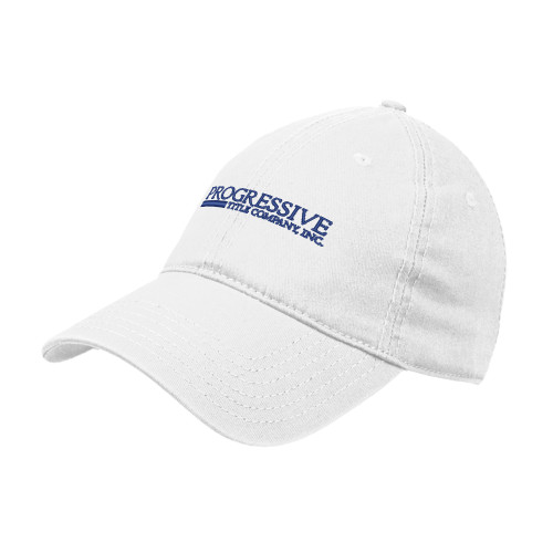 White Unstructured Adjustable Low Profile Hat-Progressive Title