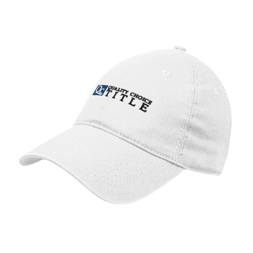 White Unstructured Adjustable Low Profile Hat-Quality Choice Title