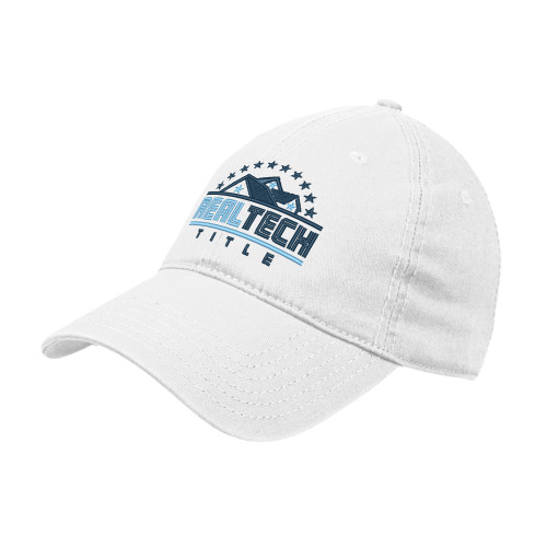 White Unstructured Adjustable Low Profile Hat-Real Tech Title