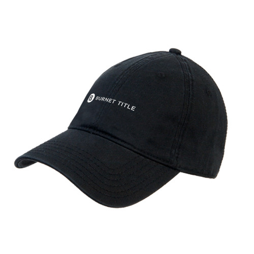 Black Unstructured Adjustable Low Profile Hat-Burnet Title