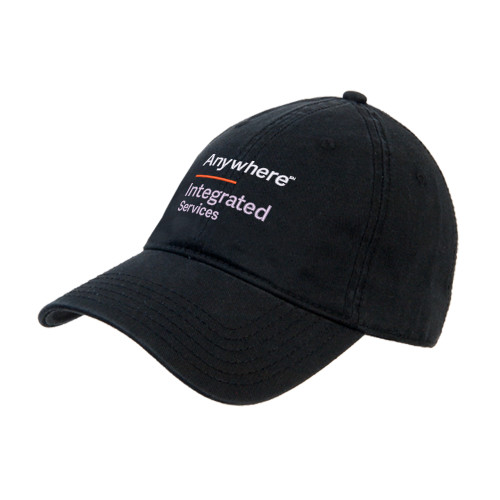 Black Unstructured Adjustable Low Profile Hat-Anywhere Integrated Services Vertical
