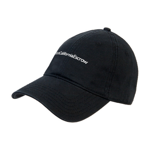 Black Unstructured Adjustable Low Profile Hat-First California Escrow