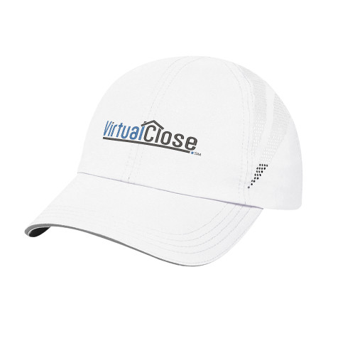 Womens White Performance Cap-Virtual Close