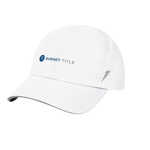 Womens White Performance Cap-Burnet Title
