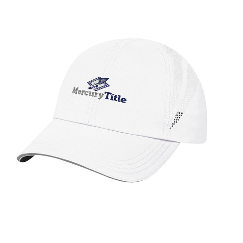 Womens White Performance Cap-Mercury Title