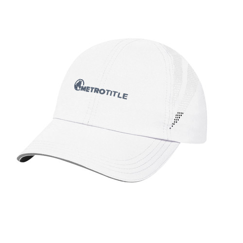 Womens White Performance Cap-Metro Title