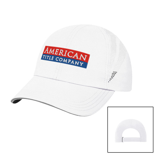 Womens White Performance Cap-American Title Company