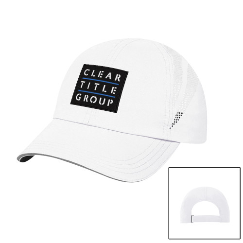 Womens White Performance Cap-Clear Title Group