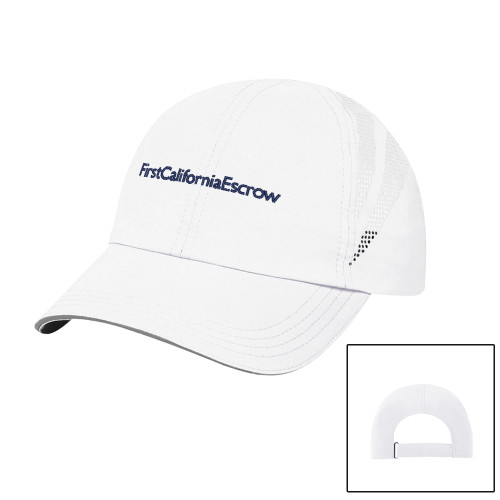 Womens White Performance Cap-First California Escrow