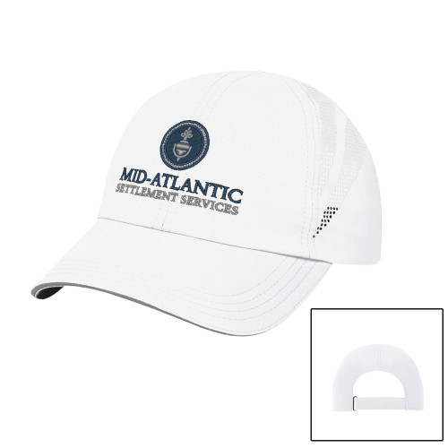 Womens White Performance Cap-Mid-Atlantic Settlement Services