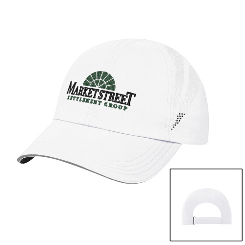 Womens White Performance Cap-Market Street Settlement Group