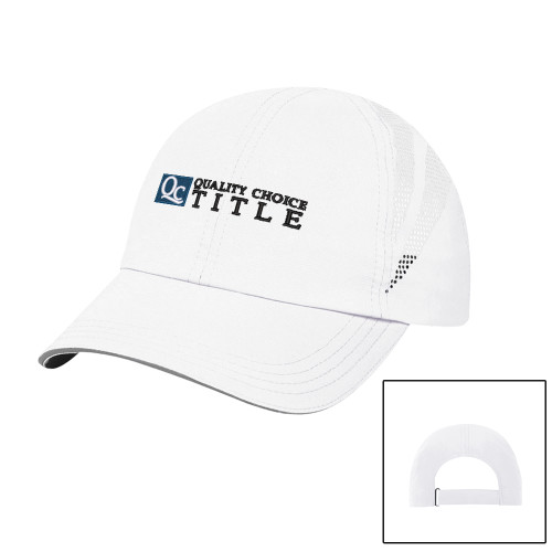 Womens White Performance Cap-Quality Choice Title
