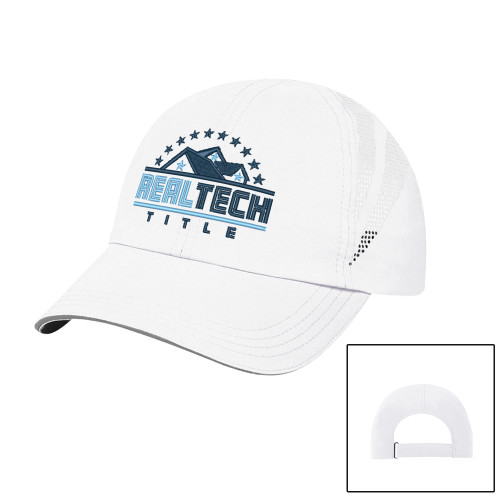 Womens White Performance Cap-Real Tech Title