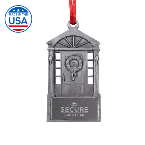 Pewter Front Door Ornament-Secure Land Title Engraved
